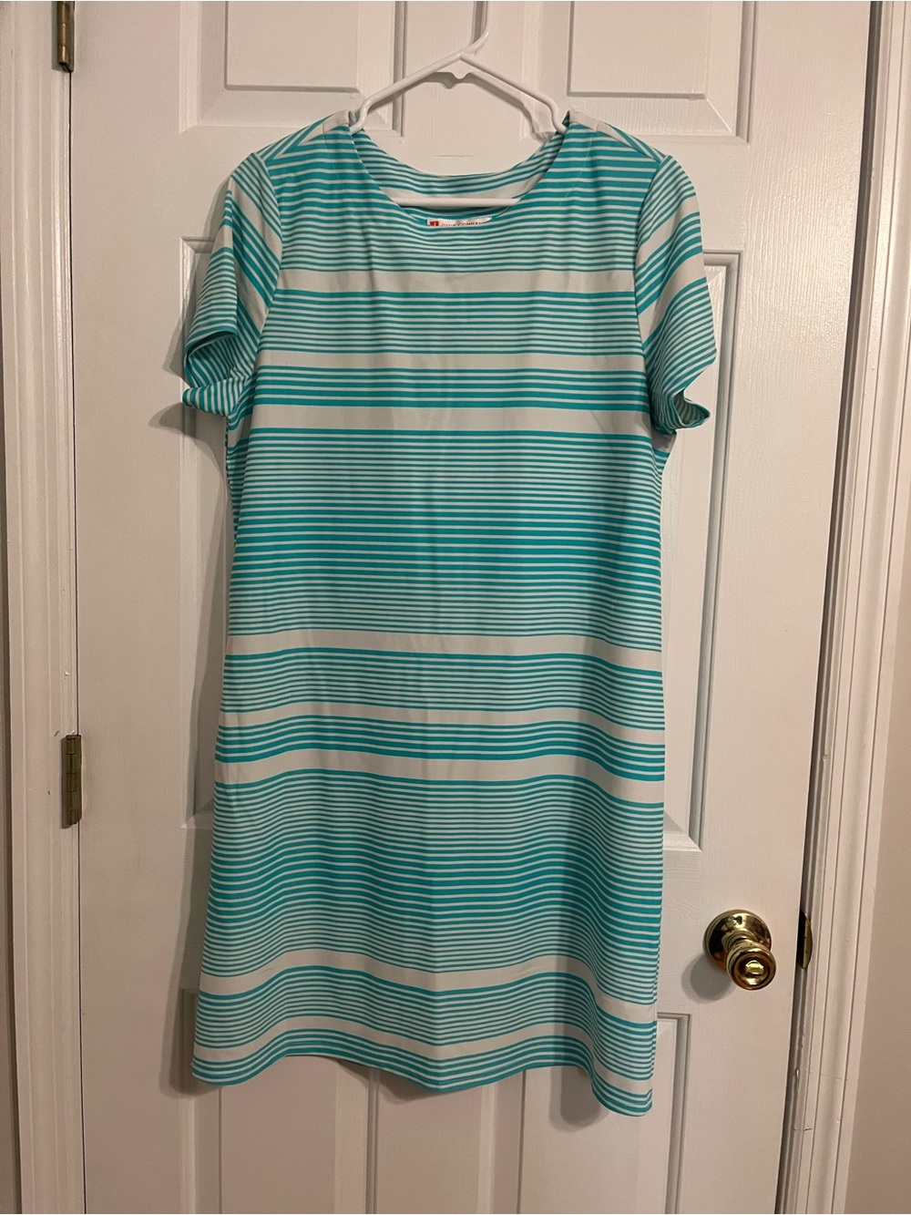 Jude Connally Blue & White Striped Dress - Large